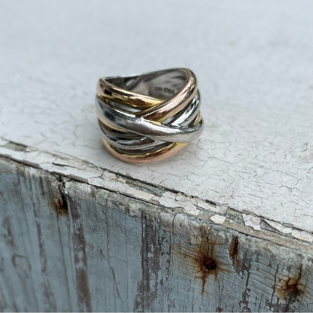 PAJ Sterling silver 925 Intertwined rings size 6